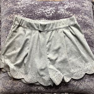 Scalloped, beaded shorts